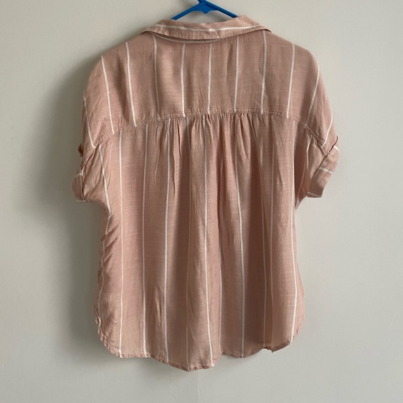 American Eagle Pink Striped Button Down - Picture 4 of 4